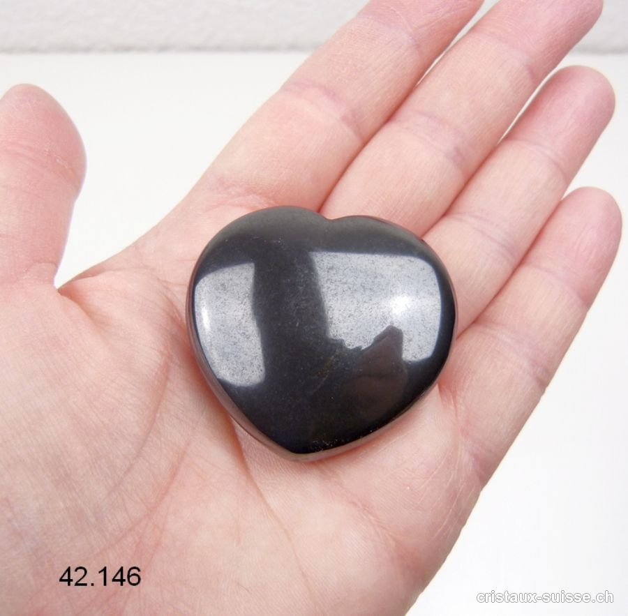 Coeur Hématite satiné 4,2 x 4 x 1,4 cm. Qualité AB. OFFRE SPECIALE