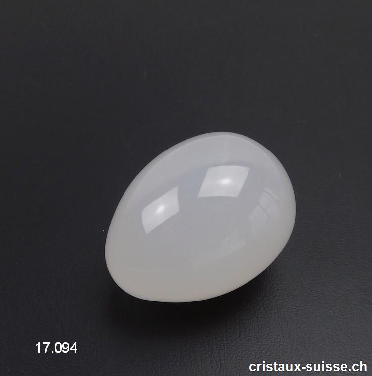 1 Oeuf YONI Cristal de Roche laiteux 4 x 3 cm. Taille M, non percé. OFFRE SPECIALE