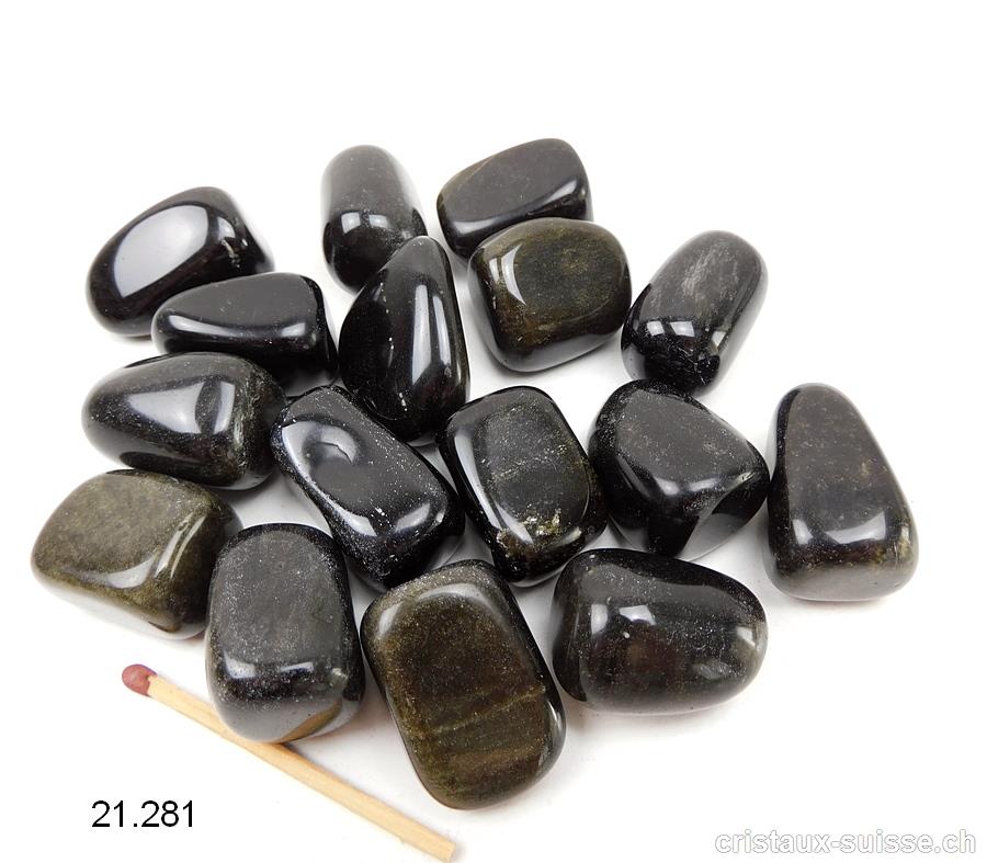 Obsidienne dorée 2,5 - 3 cm / 17 à 20 grammes. Taille L. OFFRE SPECIALE