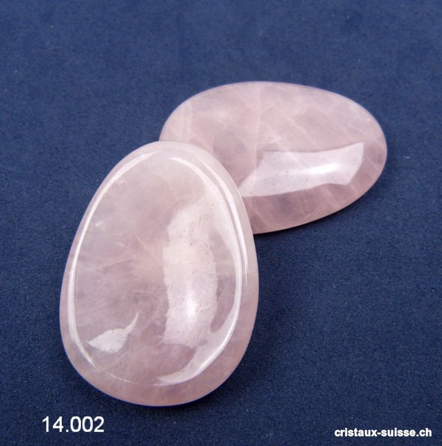 Quartz rose, pierre anti-stress incurvée 5 x 3,5 cm. OFFRE SPECIALE