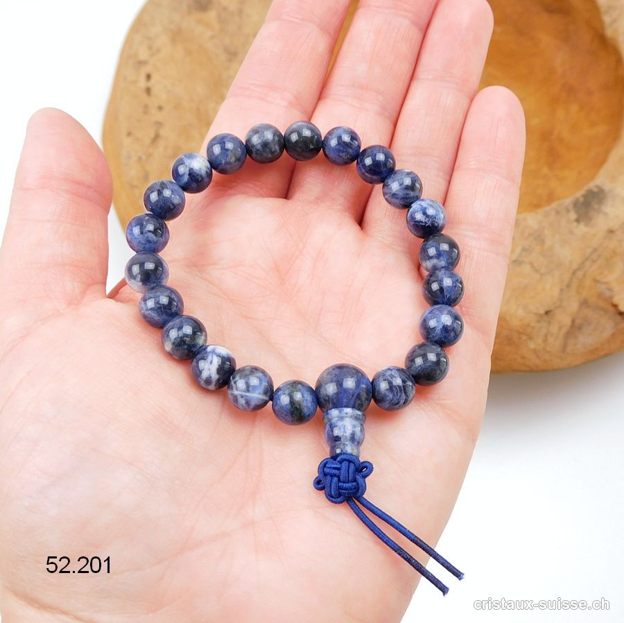 Bracelet Sodalite 8 mm, élastique 16,5 - 17 cm. Petite taille