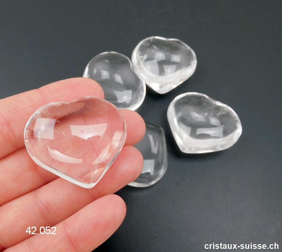 Coeur Cristal de Roche 3,5 - 4 x 3 - 3,5 cm