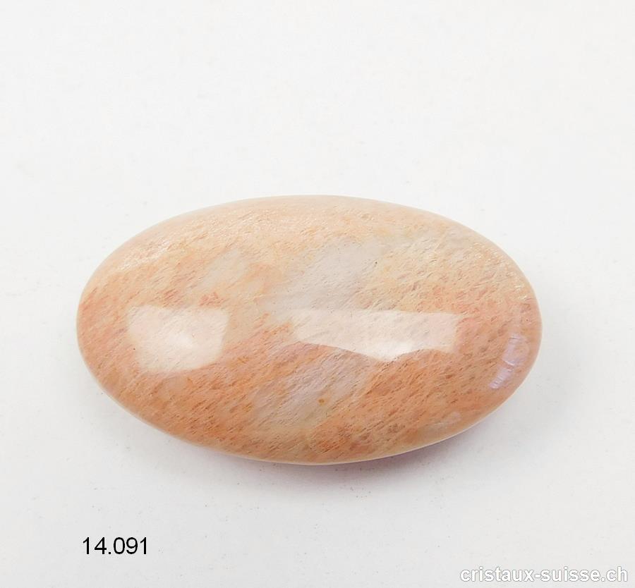 Pierre de Lune saumon - Orthoclase Madagascar, pierre antistress ovale 4,5 x 3 cm