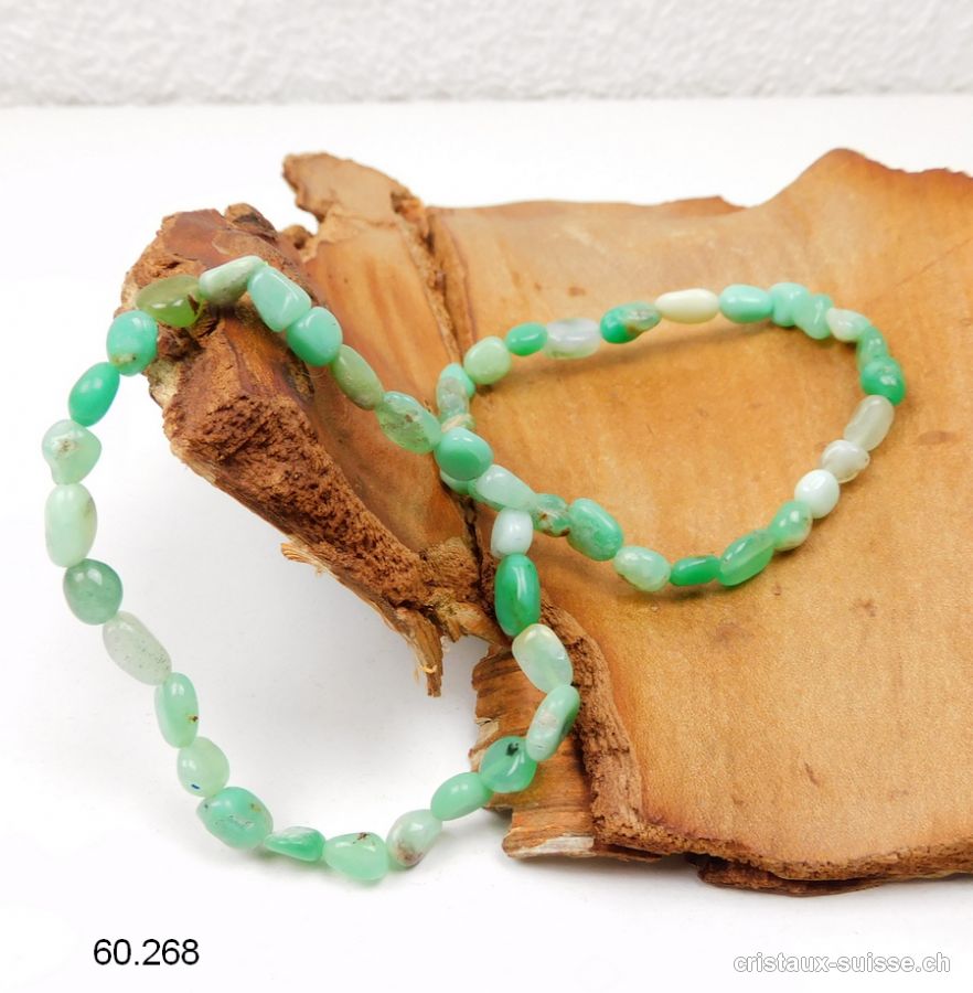 Bracelet Chrysoprase 6-10 mm, élastique 19 cm