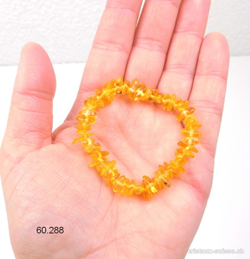 Bracelet pour Enfant en Ambre clair, élastique 13 cm