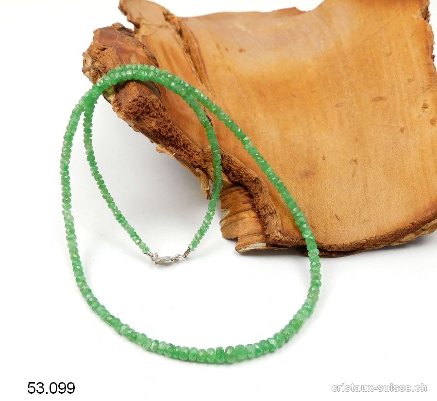 Collier Grenat Tsavorite facetté 2 à 4 mm / 45 cm