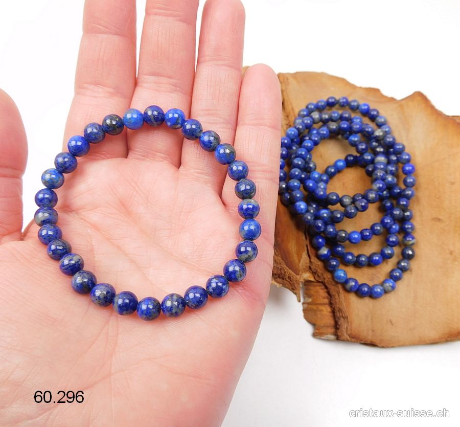 Bracelet Lapis-lazuli 6 - 7 mm / 17,5 - 18 cm