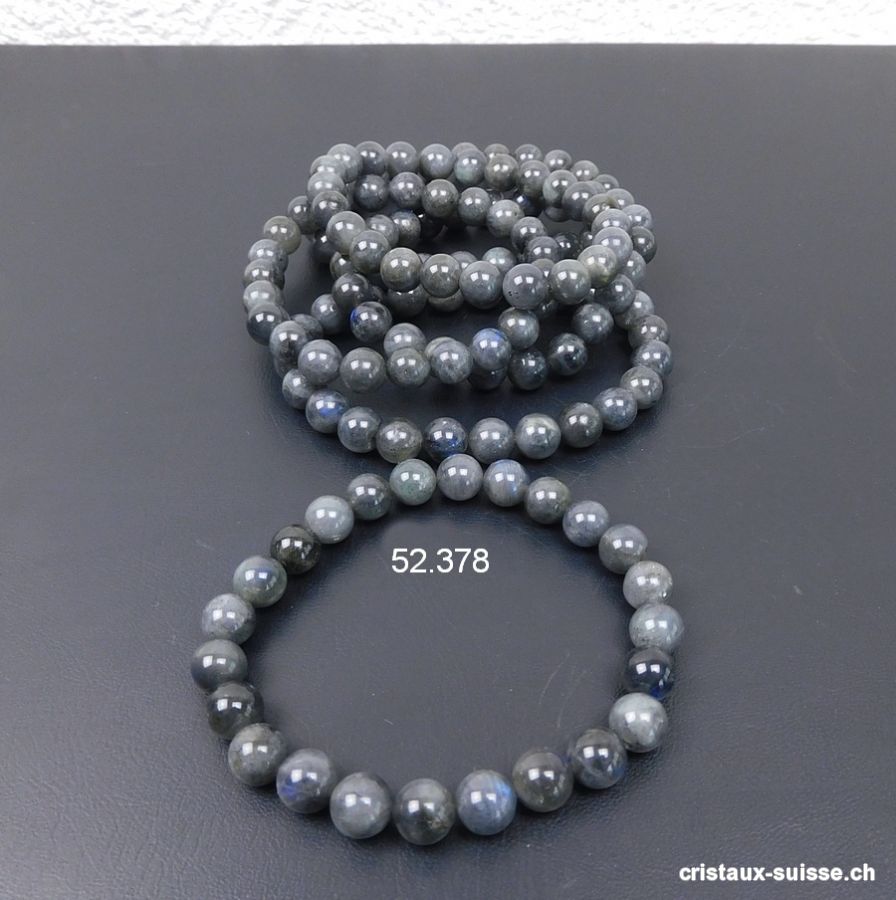 Bracelet Labradorite foncée 10 mm / 19 cm