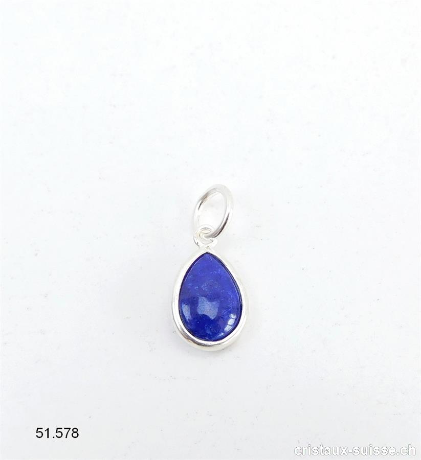 Pendentif Lapis-lazuli mini-goutte en argent 925, 11 x 8 mm