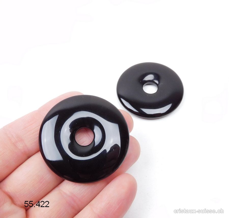 Obsidienne noire Donut 4 cm. Qualité A