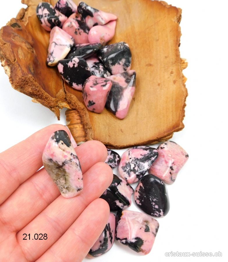 Rhodonite 2,5 - 3,5 cm/10 - 15 grammes. Taille M