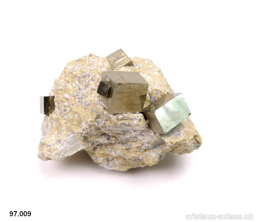 Pyrite brute d'Espagne sur matrice. Pièce unique 142 grammes