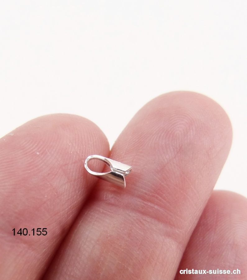 1 x Embout à écraser pour bande 1,2 à 1,5 mm, en argent 925 