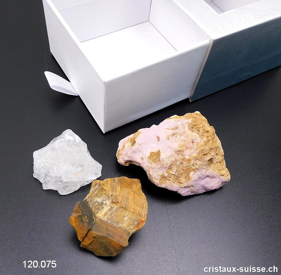 Coffret - découverte 3 cristaux bruts
