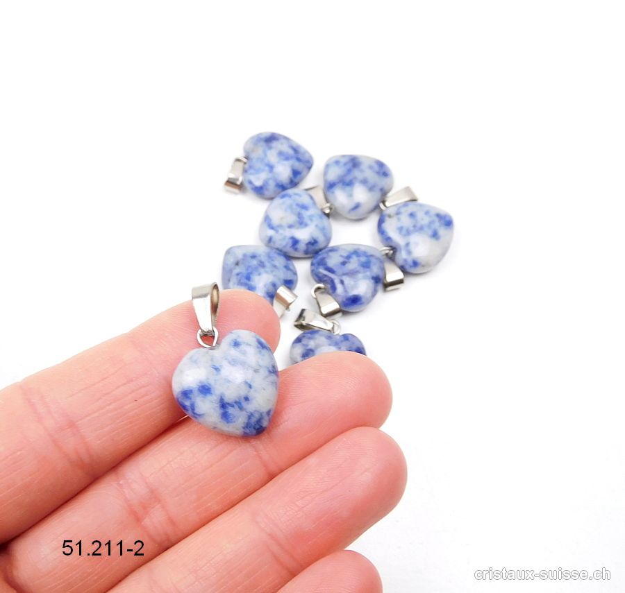 Pendentif Sodalite coeur 1,6 cm, boucle métal