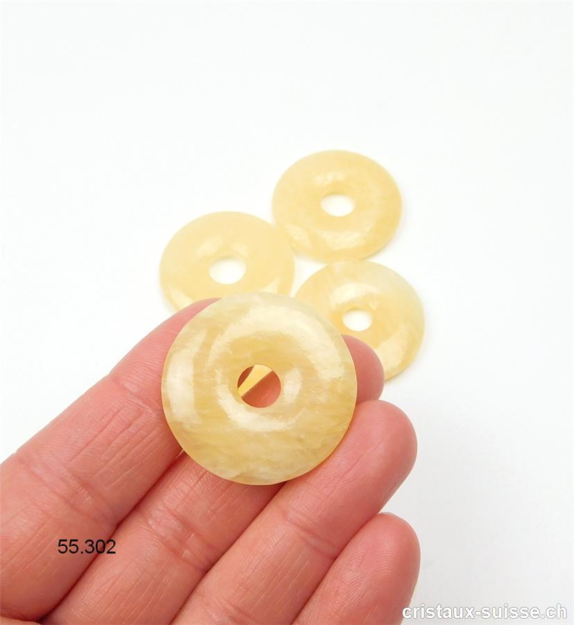 Calcite jaune clair donut 3 cm. OFFRE SPECIALE