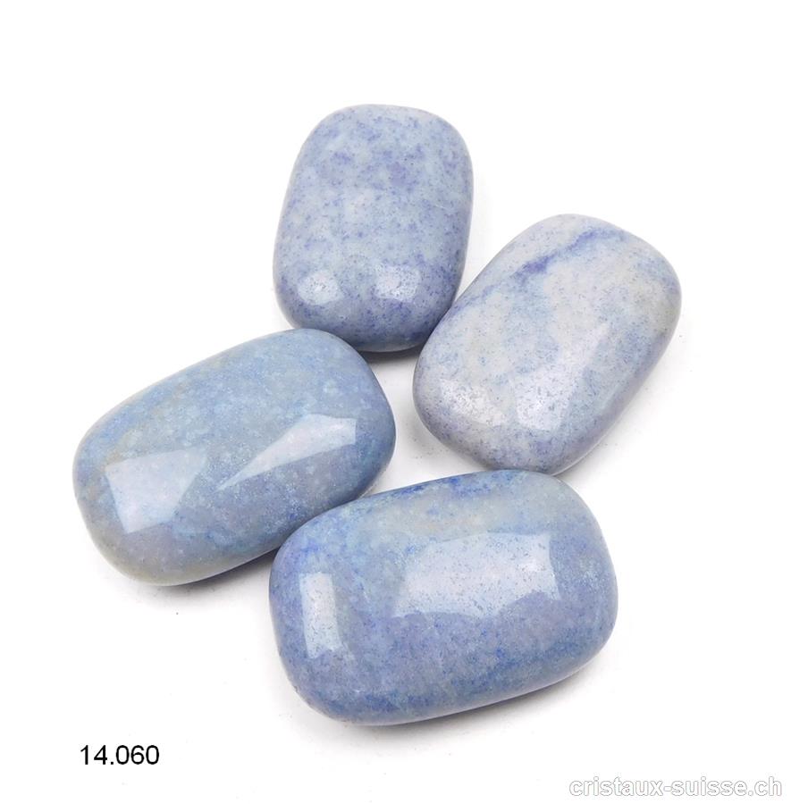 Quartz bleu, pierre anti-stress rectangulaire 4,5 x 3 cm
