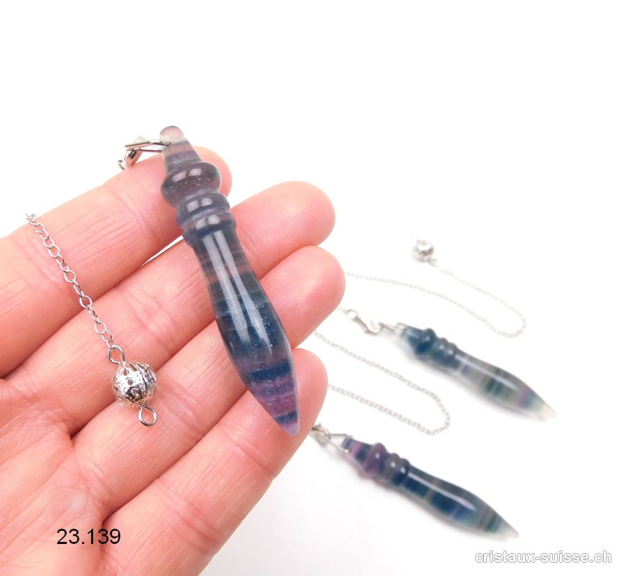 Pendule Fluorite arc-en-ciel 6 cm, Pendule de Thot 
