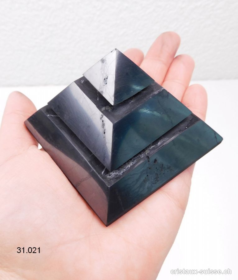 Pyramide Schungite SAQQARAH 7 cm x haut. 5,5 cm. OFFRE SPECIALE