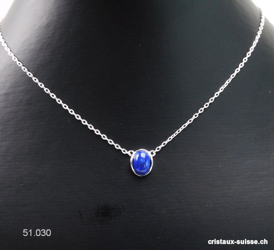 Pendentif Lapis-lazuli avec chaîne en argent 925. Réglable 41 - 44 cm