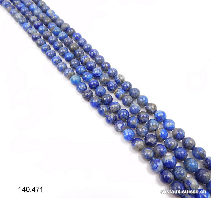 Rang Lapis-lazuli 6,5 mm / 39 cm, env. 62 boules. Offre Spéciale