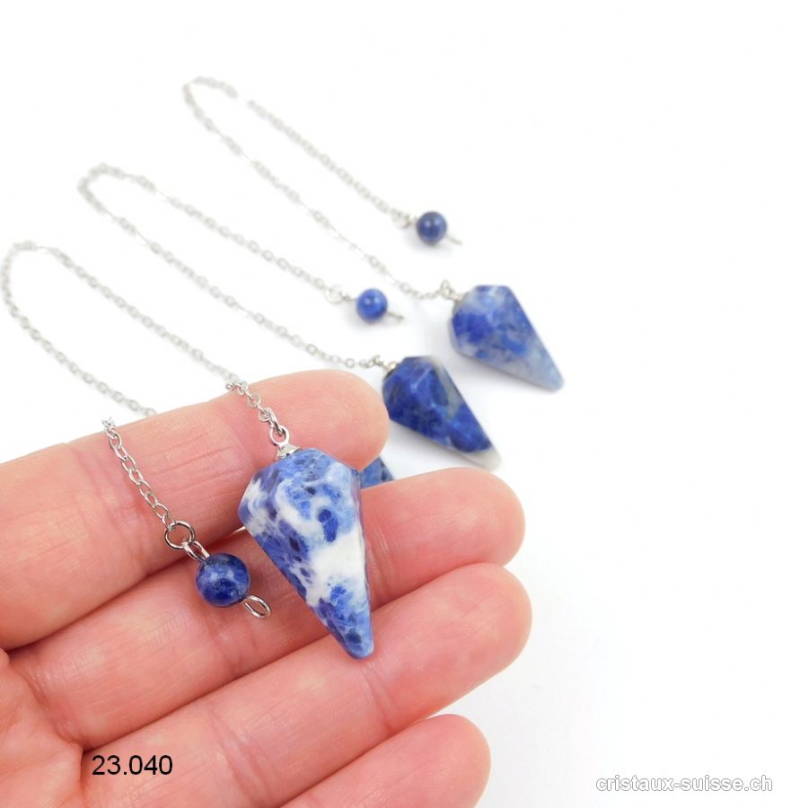 Pendule Sodalite facetté, petit 2,5 cm. Offre Spéciale