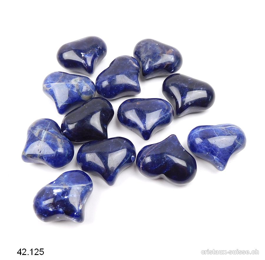 Coeur Sodalite 2,5 x 1,5 - 2 cm, foncée et bombé