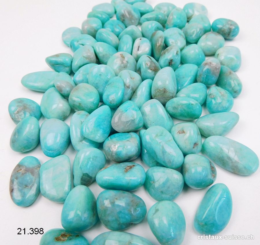 Amazonite du Pérou 1,5 à 2,5 cm. Taille SM. Qual. A