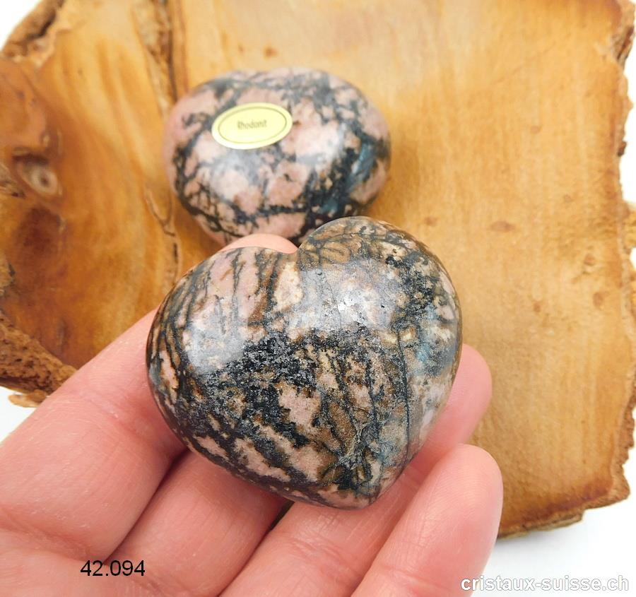 Coeur Rhodonite 4,5 x 4 x 2,3 cm, bombé