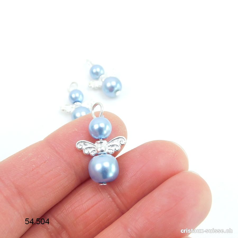 Charm Ange bleu ciel en métal 1,8 cm, avec boucle ouverte