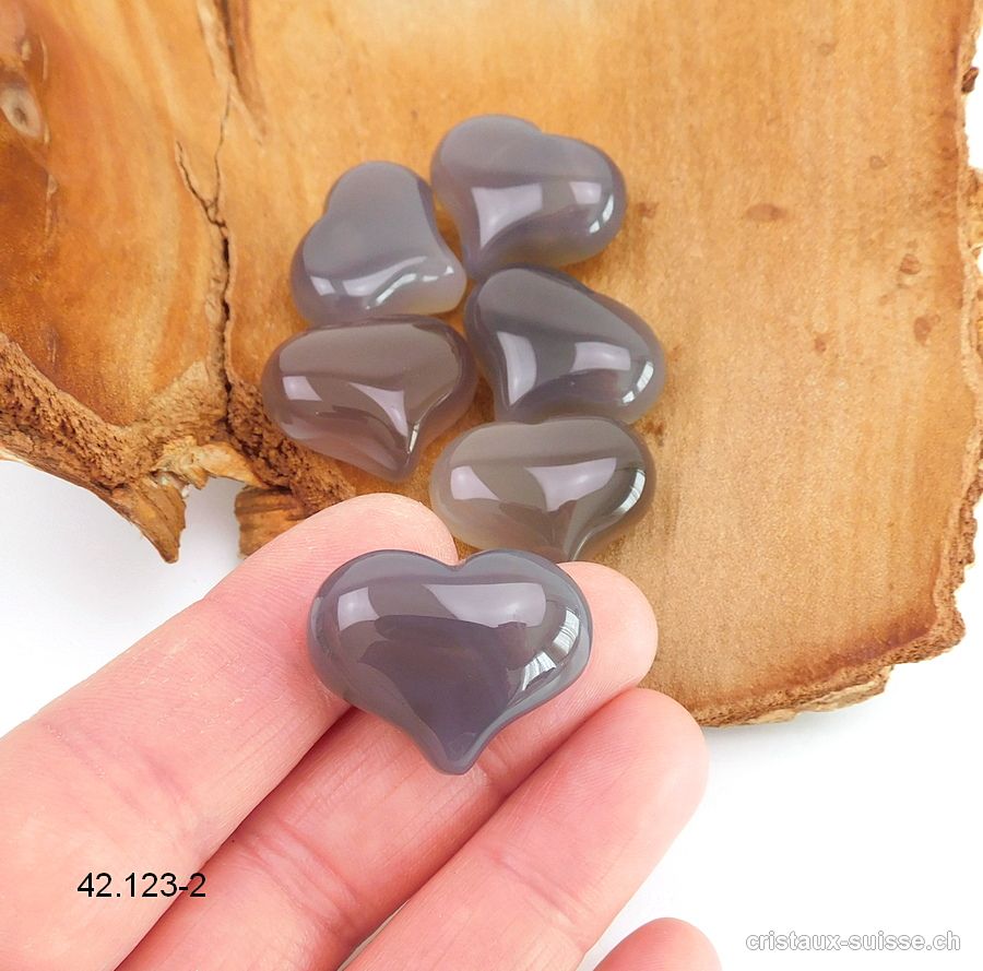 Coeur Agate nature 2,5 x 2 cm