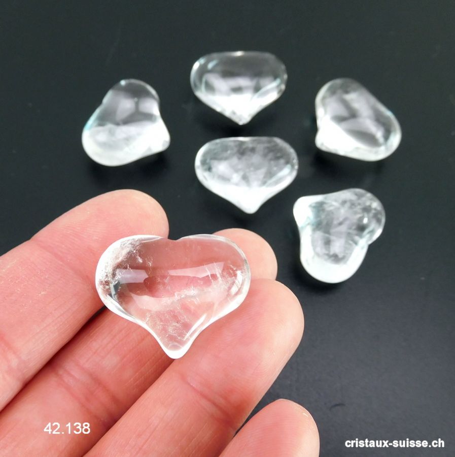 Coeur Cristal de Roche 2,5 x 2 cm