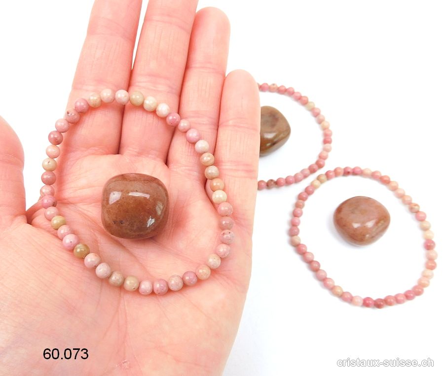 1 Bracelet Rhodonite et 1 pierre GRATUITE