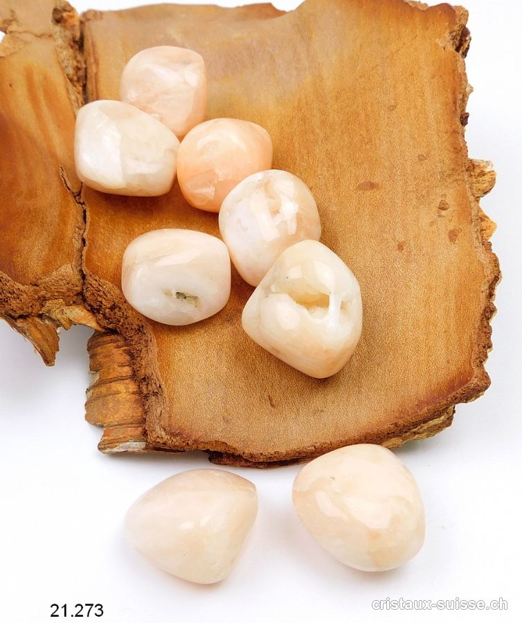 Stilbite irisée beige-rosée 2 - 2,5 cm / 10 à 12 grammes. Taille L