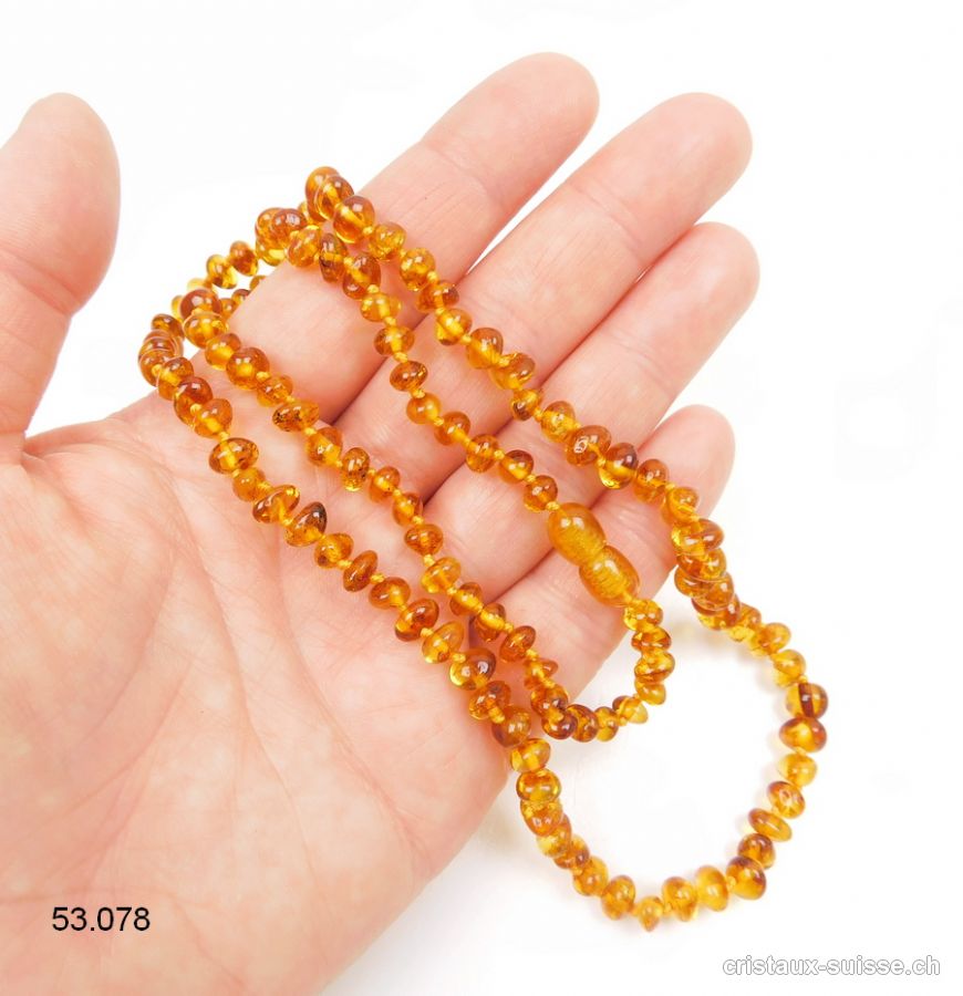 Collier Ambre miel noué 5-8 mm / 60 - 62 cm