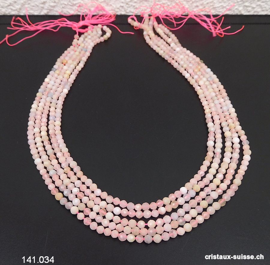 Rang Morganite et Béryl FACETTÉ 3,5 mm / 39 cm