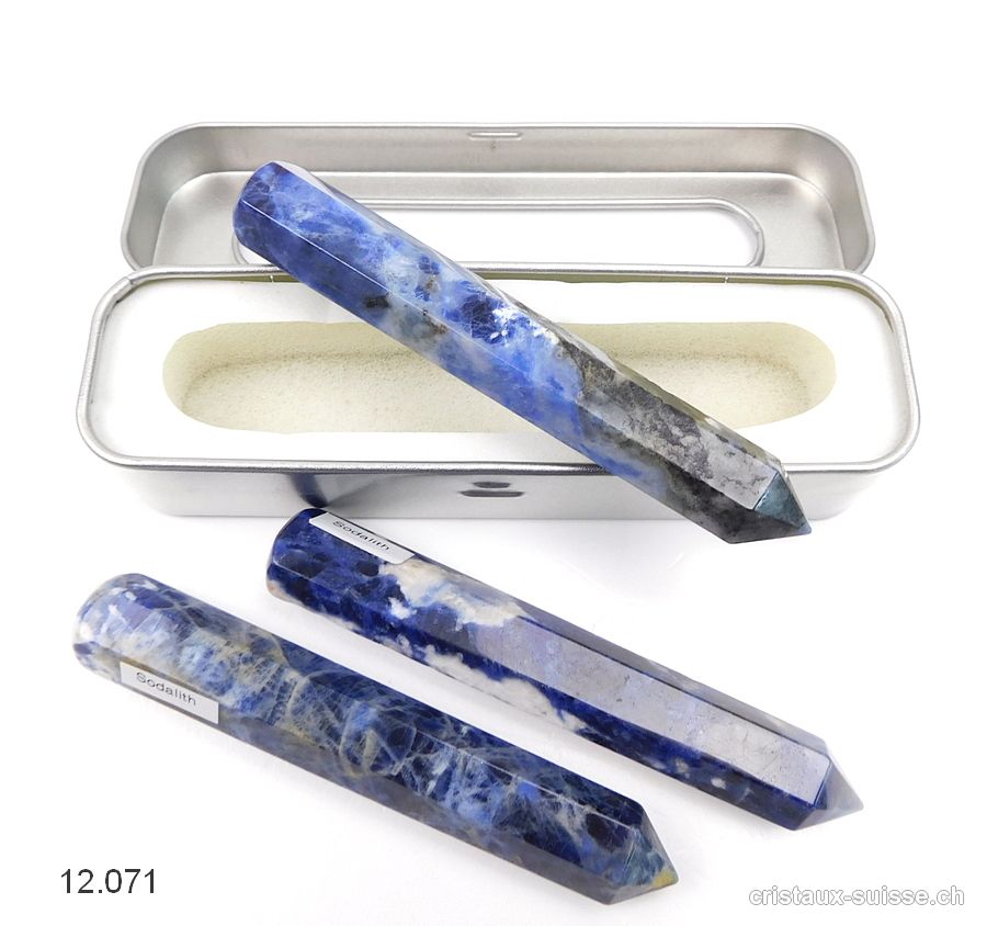 Bâton de massage Sodalite 9,5 - 10 cm, hexagonal