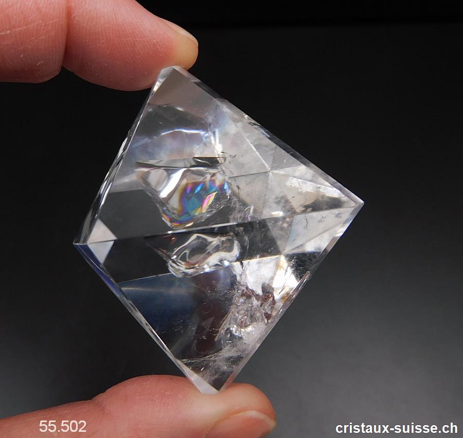 Octaèdre Cristal de Roche 5,5 x 4,8 x 4 cm. Pièce unique