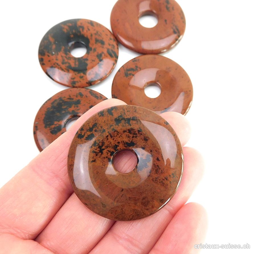 Obsidienne Acajou, donut 4 cm