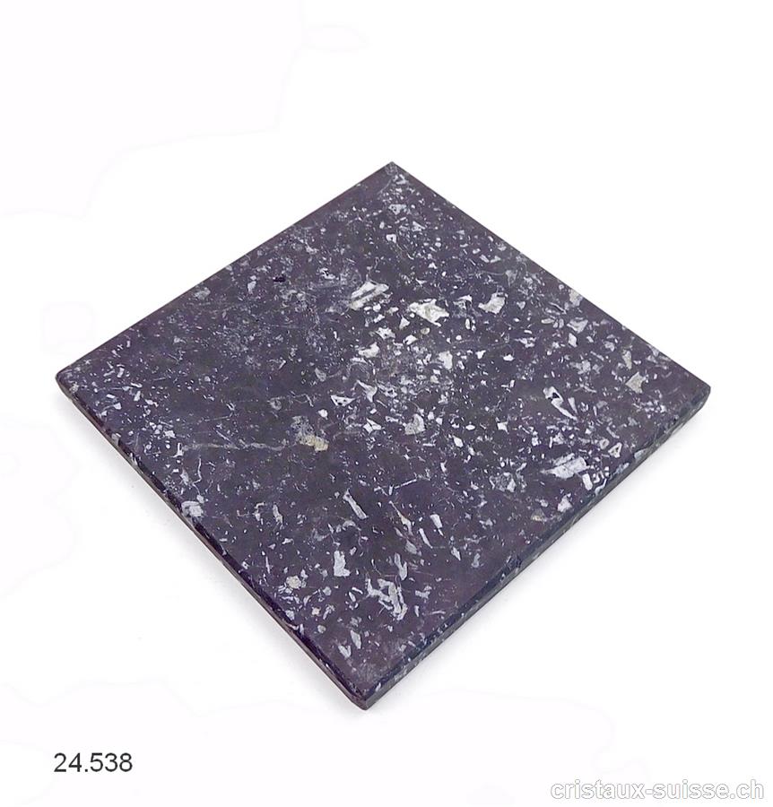 Plaque Schungite carrée env. 10 x 10 x 1 cm d'épais