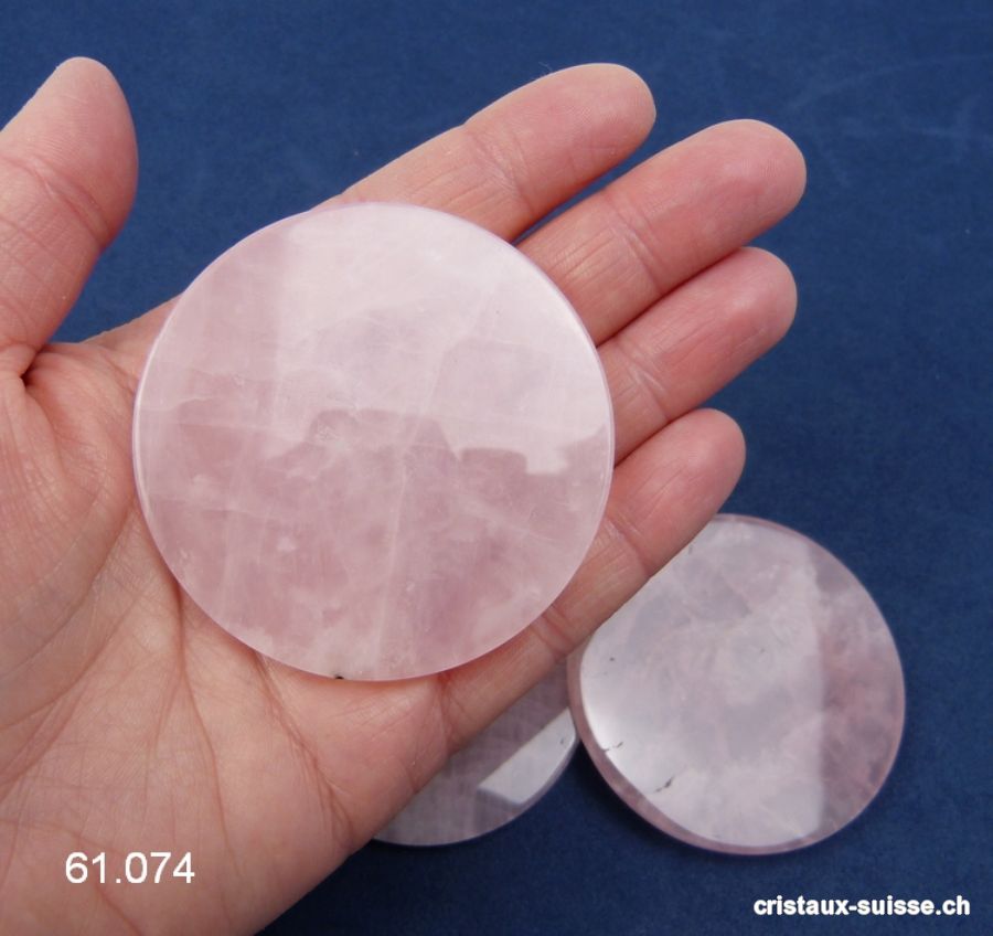 1 Disque Quartz rose 6 x 0,5 cm d'épais