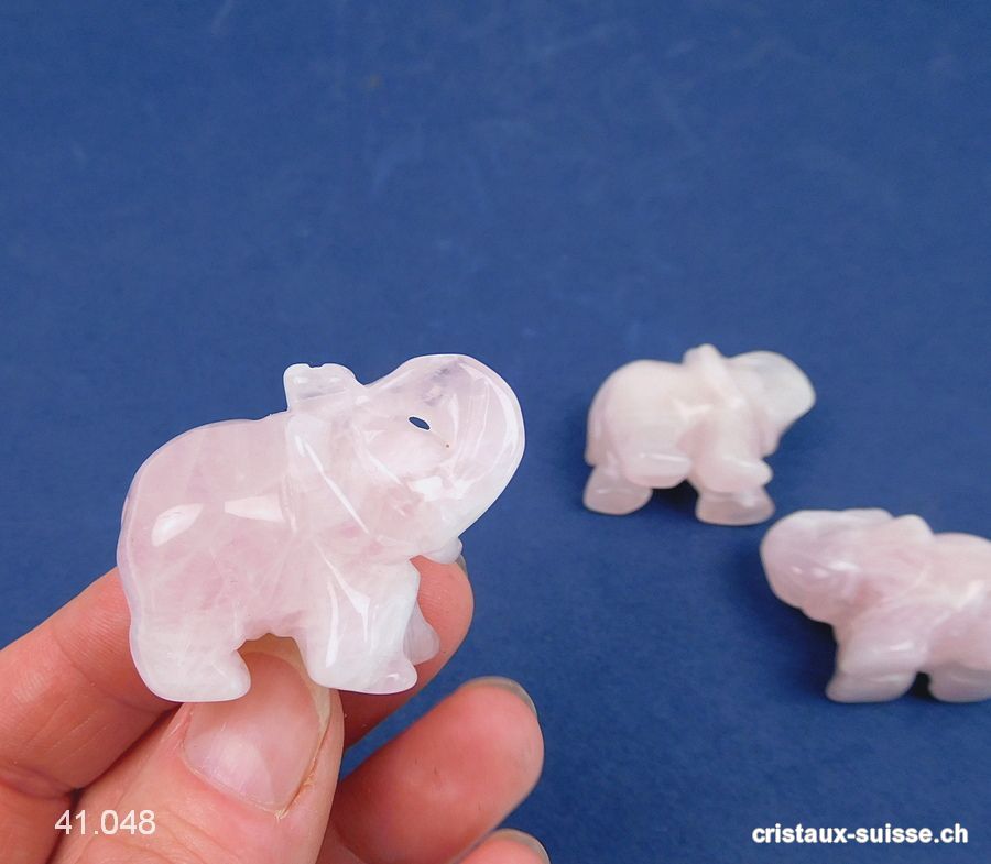 Eléphant Quartz rose 3,5 - 4 cm