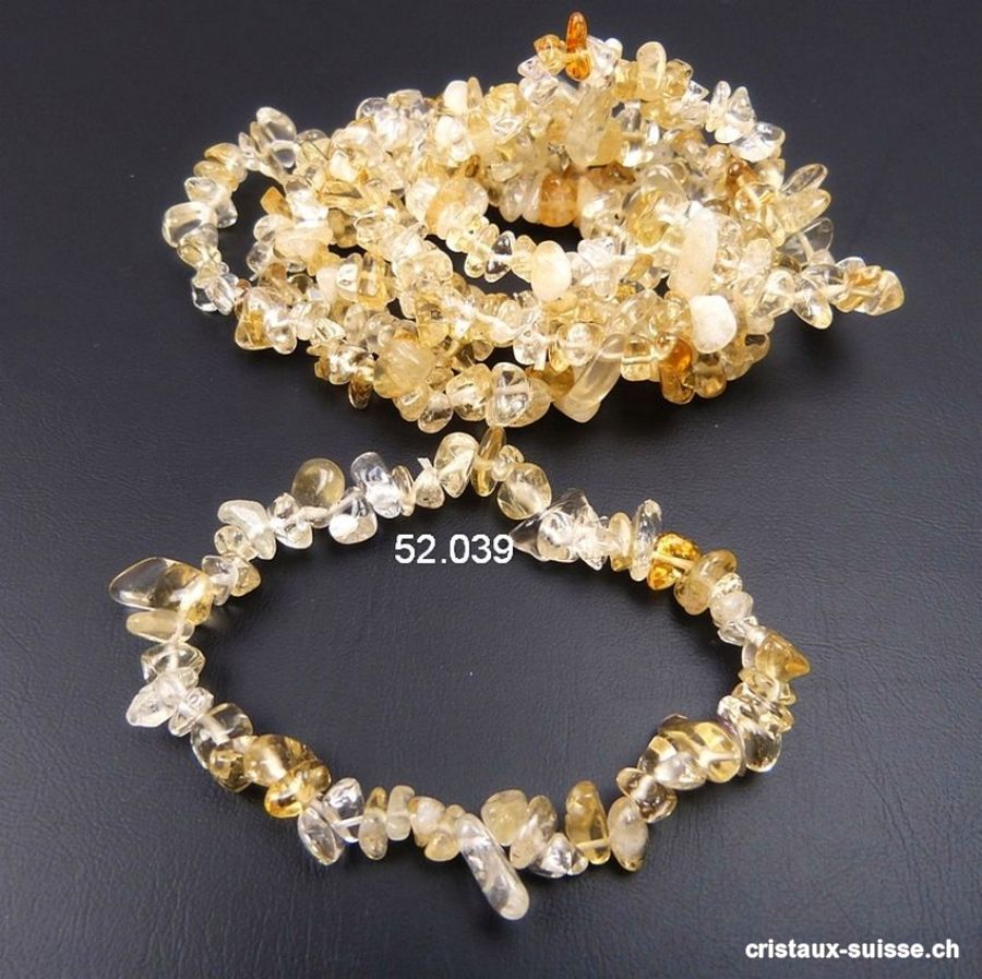 Bracelet Citrine, élastique 18-18,5 cm. Taille M