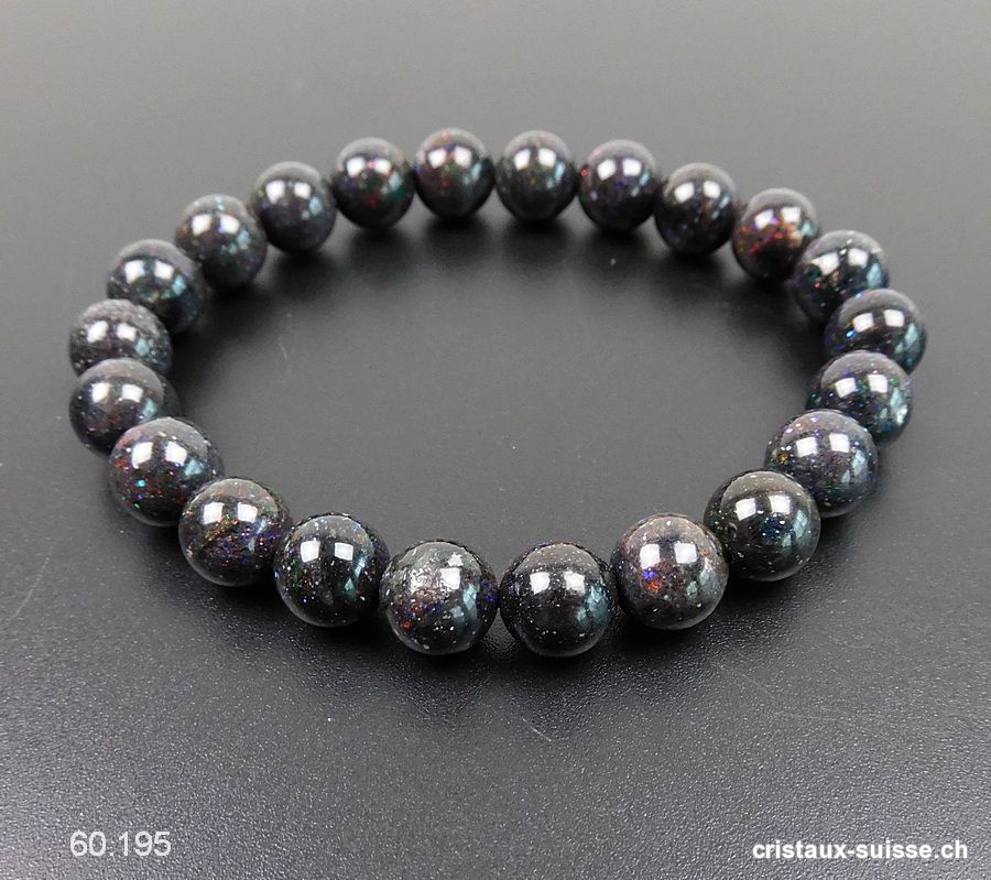 Bracelet Opale Andamooka 8,5 mm / 18,5 cm. Pièce unique
