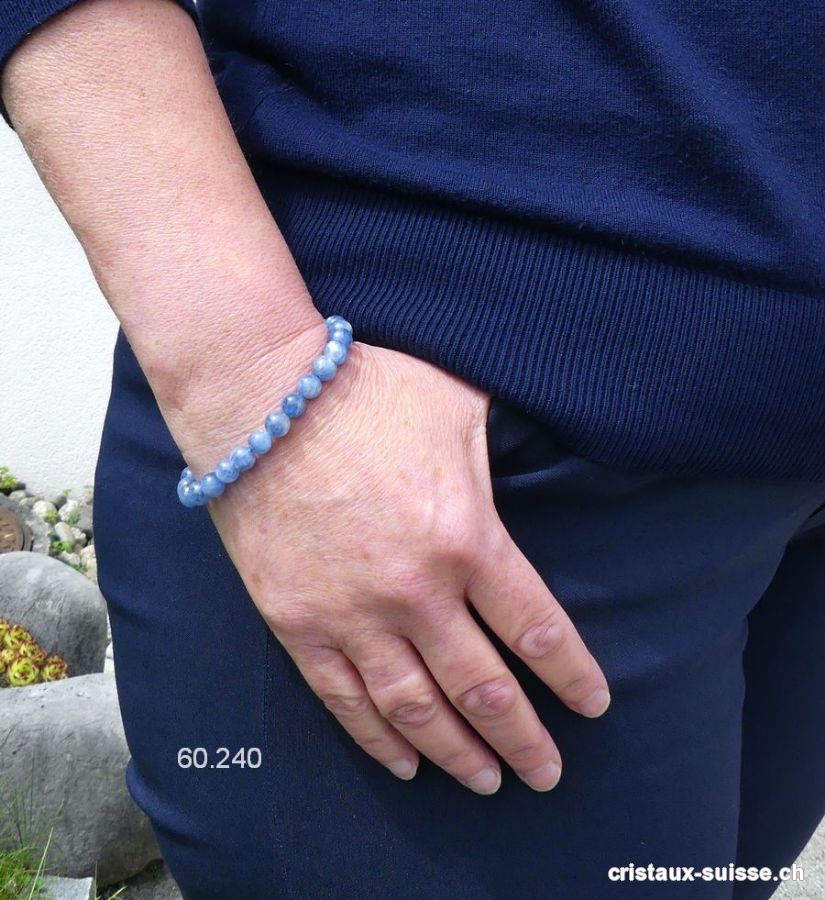 Bracelet Cyanite bleue - Disthène 7 mm / 18 cm