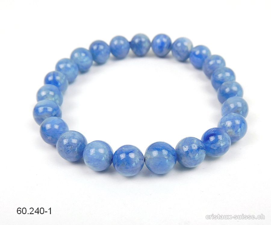 Bracelet Cyanite bleue - Disthène 8 mm / 18,5 cm. Pièce unique