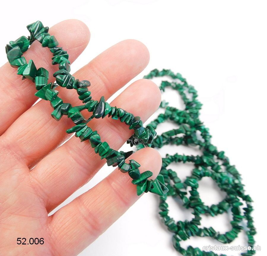 Bracelet Malachite, élastique 18 cm