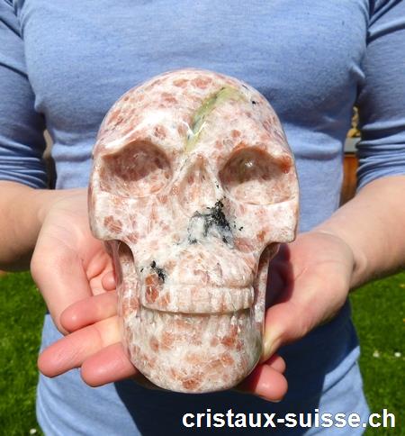 Crâne Pierre de Soleil 14 cm. Pièce unique 1'428 grammes