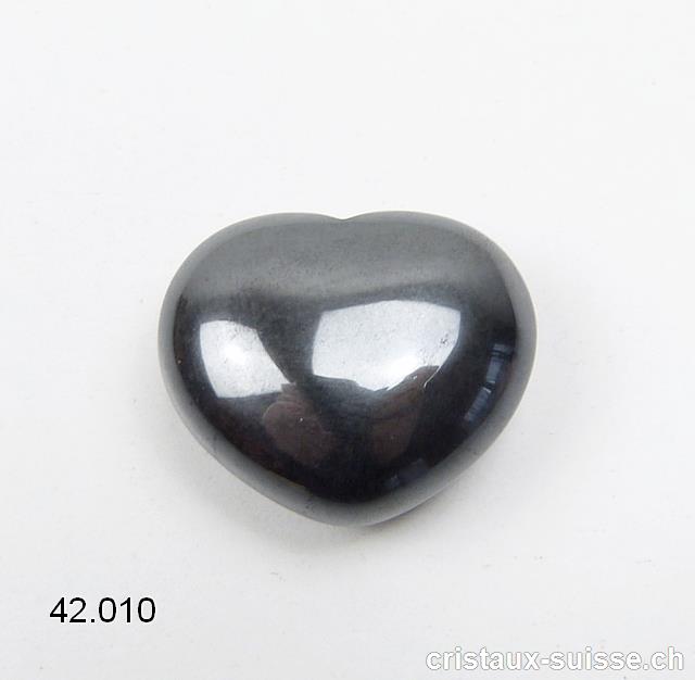 Coeur Hématite 3 x 2,5 cm, bombé. Offre Spéciale