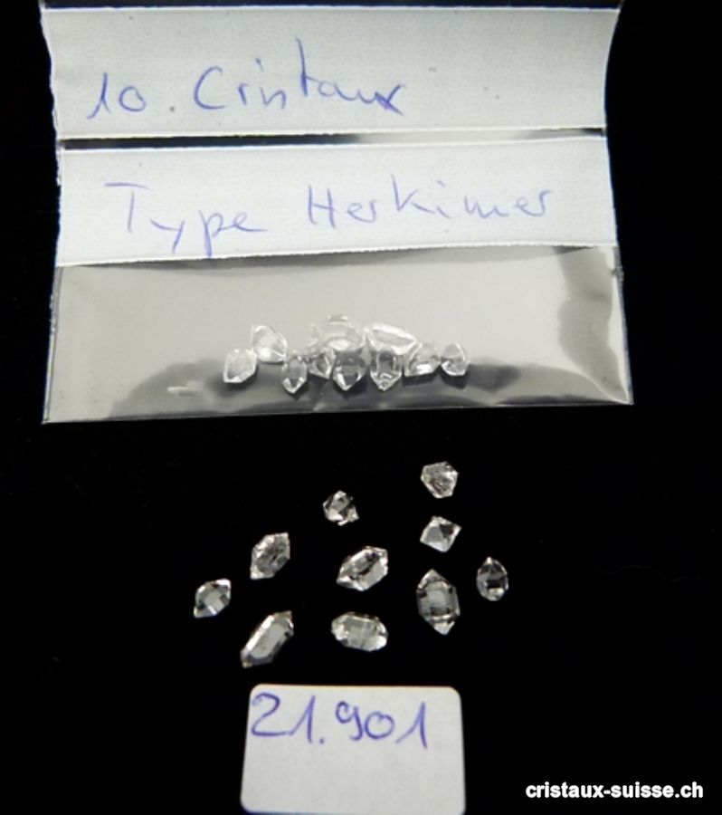 10 x Herkimer Diamant du Pakistan 2 à 4 mm. Qualité A